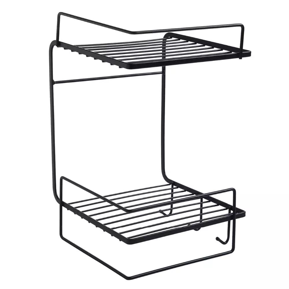 Double Layer Iron Wall Mounted Shelf For Kitchen Bathroom, Shower Shampoo Cosmetic Organizer Rack, Toilet Storage Shelves Double Layer Iron Wall Mounted Shelf For Kitchen Bathroom, Shower Shampoo Cosmetic Organizer Rack, Toilet Storage Shelves
